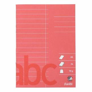 Glosehæfte Bantex A6 lin 24bl 70g rød