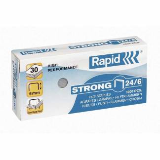 Hæfteklammer galvaniseret 24/6 Rapid strong 1000stk/pak