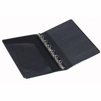 Lommeringbøger str.4 163x11mm 8mm 6-rings mekanisme sort