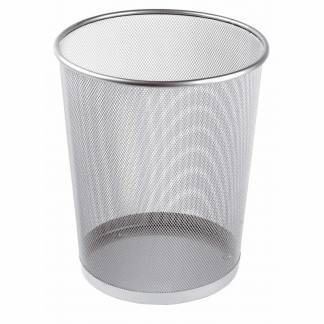 Papirkurv tråd metal sølv 18l