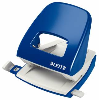 Hulapparat Leitz blå 2-huls m/skinne t/30ark 5008