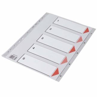 Plastregister Q-Line A4 1-5 gr&aring; m/kartonforblad