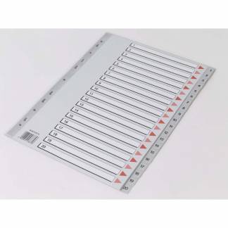 Plastregister Q-Line A4 1-20 grå m/kartonforblad