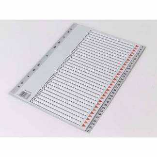 Plastregister Q-Line A4 1-31 grå m/kartonforblad