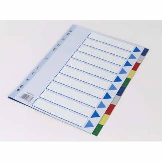 Faneblad Q-Line A4 10-delt m/kartonforblad