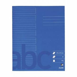 Skolehæfte Bantex 17x21cm lin 24 linjer 32bl 70g koboltblå