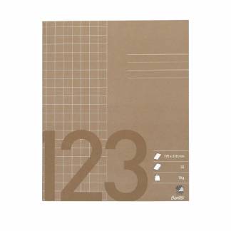 Skolehæfte Bantex 17x21cm kvad 10x10mm 32bl 70g brun