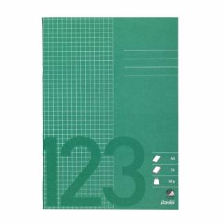 Skolehæfte Bantex A5 kvad 5x5mm 24bl 60g græsgrøn