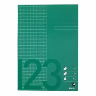 Skolehæfte Bantex A4 kvad 5x5mm 40bl 70g græsgrøn