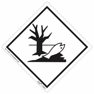 Fareetiket Milj&oslash;fare hvid/sort 100x100mm ADR 250stk