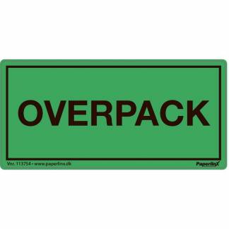 Fareetiket Overpack gr&oslash;n/sort 50x100mm 250stk