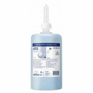 Sæbe Tork Premium Hår & Krop S1 blå 420601 6x1l/pak