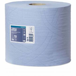 Aftørringspapir Tork ekstra kraftig W1-2 3-lag blå 119m 2rl