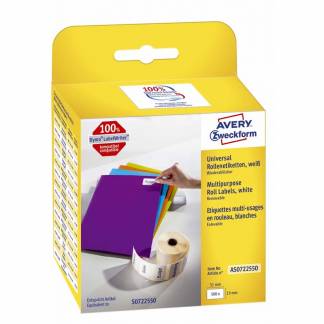 Universaletiket Avery perm. 19x51mm 500stk/rul