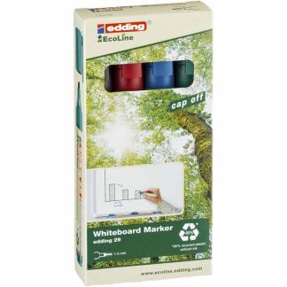 Whiteboardmarker edding 29 EcoLine ass. 1-5mm skrå spids 4stk