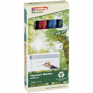Marker edding 31 Flipchart ECOLINE ass 1,5-3mm rund 4stk