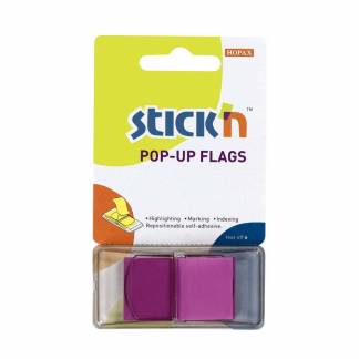 Indeksfaner Stick'N Pop Up lilla 45x25mm 50stk/pak