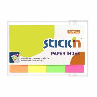 Indeksfaner Stick'N Papir 4 ass. neon 50x20mm 4x25stk/pak