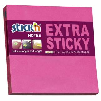 Notes Stick'N Extra Sticky rød 76x76mm 90blade