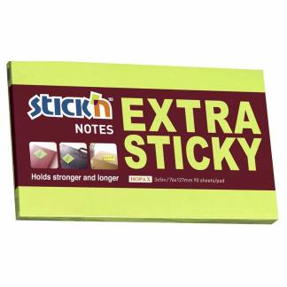 Notes Stick'N Extra Sticky grøn 76x127mm 90blade