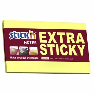 Notes Stick'N Extra Sticky gul 76x127mm 90blade