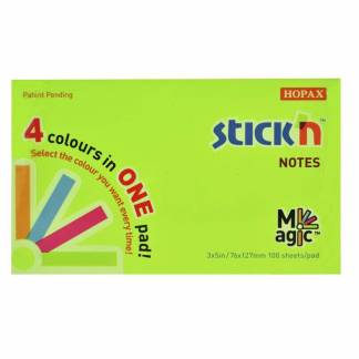 Notes Stick'N Magic Neon 76x127mm 4 farver 100blade