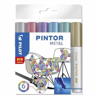 Marker Pilot Pintor assorteret medium Metal Mix 6stk/pak