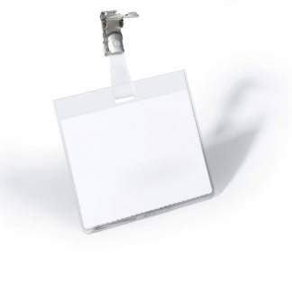 Navneskilt m/stropklemme 60x90mm 25stk/pak