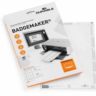 Indstik til kongresmærker på A4 ark hvid 90x60mm 9stk/ark 20ark/pak