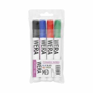 Marker WERA ass. permanent rund spids 2mm 4stk/pak