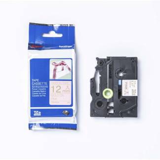 Labeltape Brother TZe-RE34 12mmx4m guld på pink satin