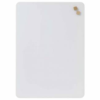 Glastavle Naga magnetisk 50x70cm runde hjørner PURE White