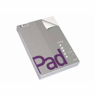 Standardblok A4 hvid kvadreret toplimet 60g u/huller