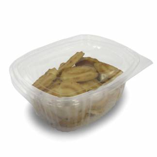 Plastbakke m/hængslet låg oval A-PET 500ml V00512P 600stk/kar