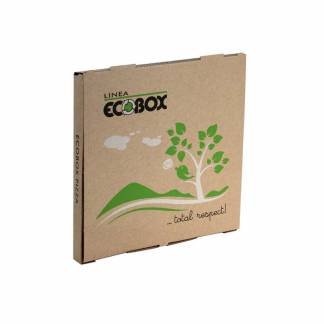 Pizzaæske ecobox brun fluorfri 29x29x3cm 100stk/pak