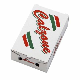 Pizzaæske ecobox hvid m/tryk fluorfri 27x16,5x7,5cm calzone 100stk/pak