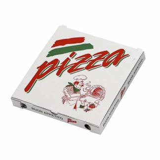 Pizzaæske hvid fluorfri 32x32x3cm 100stk/pak