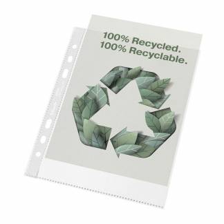 Plastlomme Esselte Recycled A4 100my m. præg 50stk/pak