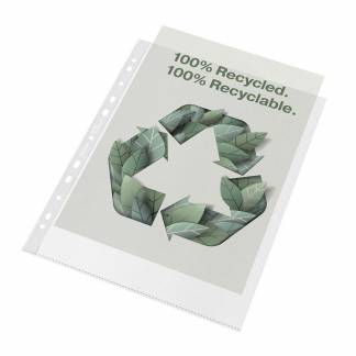 Plastlomme Esselte Recycled A4+ 100my m. pr&aelig;g 50stk/pak