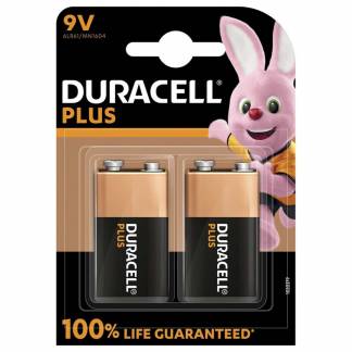 Batteri Duracell Plus Power 9V alkaline 2stk/pak