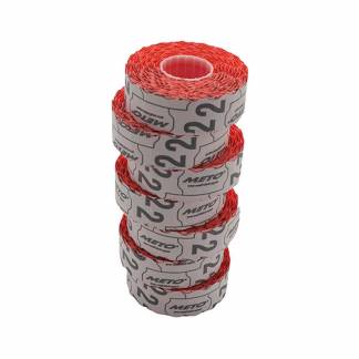 Etiket METO UTC 22x12mm neon rød klæbekraft 2 1500stk/rul
