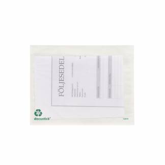 Følgeseddellomme i papir C5 u/tryk 240x180mm 1000stk/kar Papir22/Papir40/Papir40
