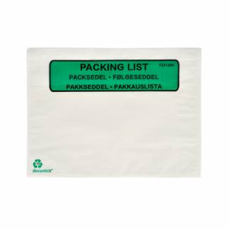 Følgeseddellomme i papir C5 m/tryk 240x180mm 1000stk/kar Papir22/Papir40/Papir40