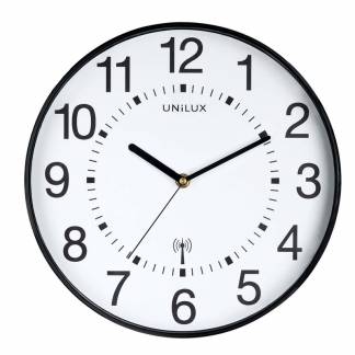 Vægur Unilux Wave sort, hvid og metal Sort 310mm 