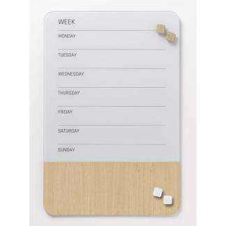 Ugetavle magnetisk glas multi engelsk 40x60cm