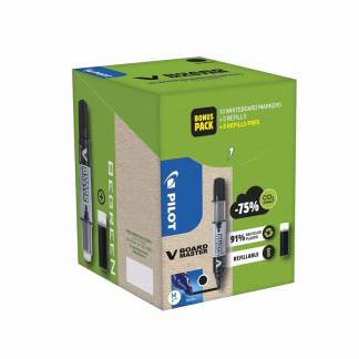 Marker Pilot V-Board Master sort 10stk + 10 refill Green pack