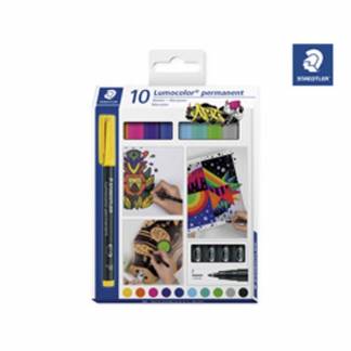 OHP-pen Lumocolor assorteret F 0,6mm 318 C10 permanent 10stk/pak