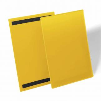 Lagerlomme m/magnet A4 høj gul