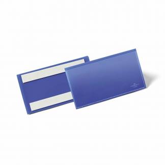 Lagerlomme/etiketholder selvklæbende 150x67mm mørkblå