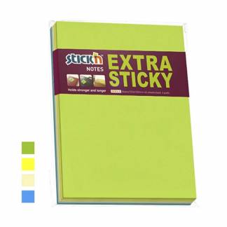 Notes Stick'N ekstra sticky 203x150mm 45 blade ass. 4blk/pak